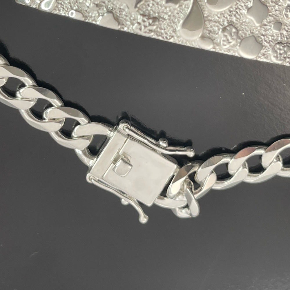 Solid 925 Silver Nugget Id Bracelet 8 Inches - image 3
